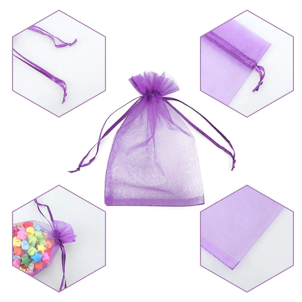 G2PLUS Viola Organza Gift Bags, 10x15cm, 50 Pieces - immagine 7