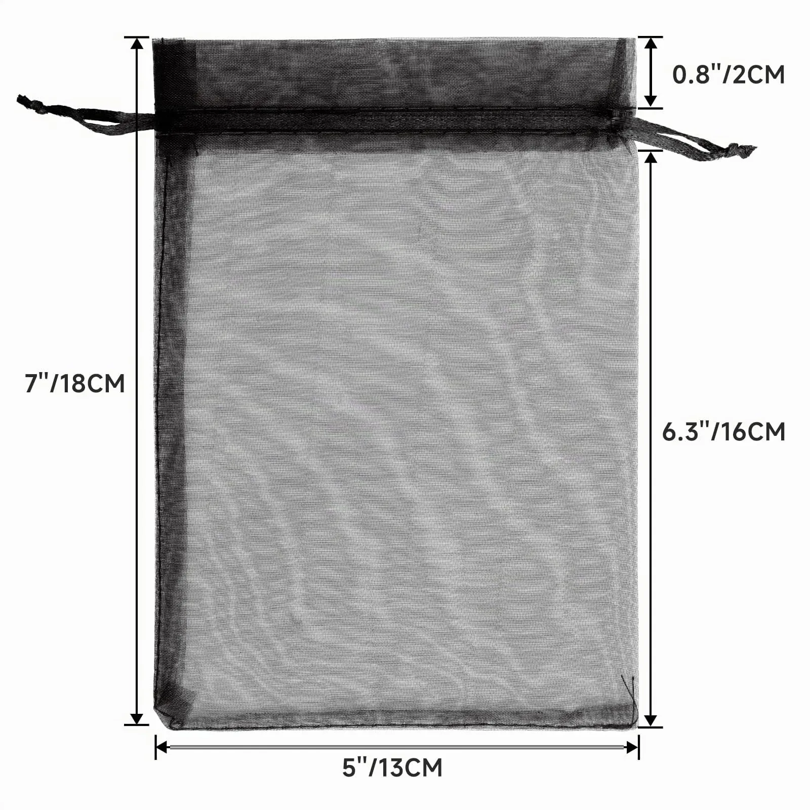G2PLUS 50PCS Nero Sacchetti Organza,13x18CM Sacchetti Organza Regalo - immagine 2