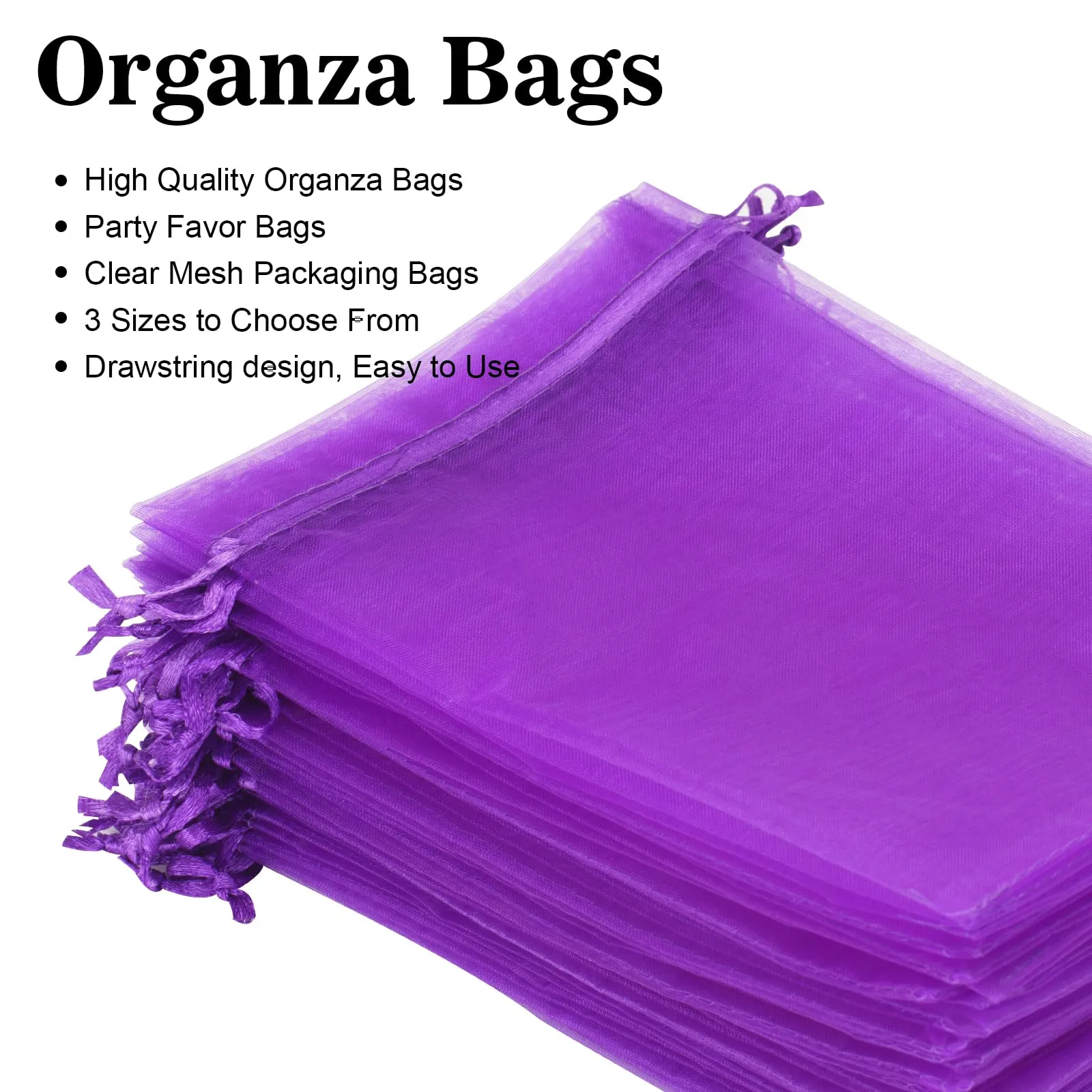 G2PLUS 50PCS Viola Sacchetti Organza,7x9CM Sacchetti Organza Regalo - immagine 4