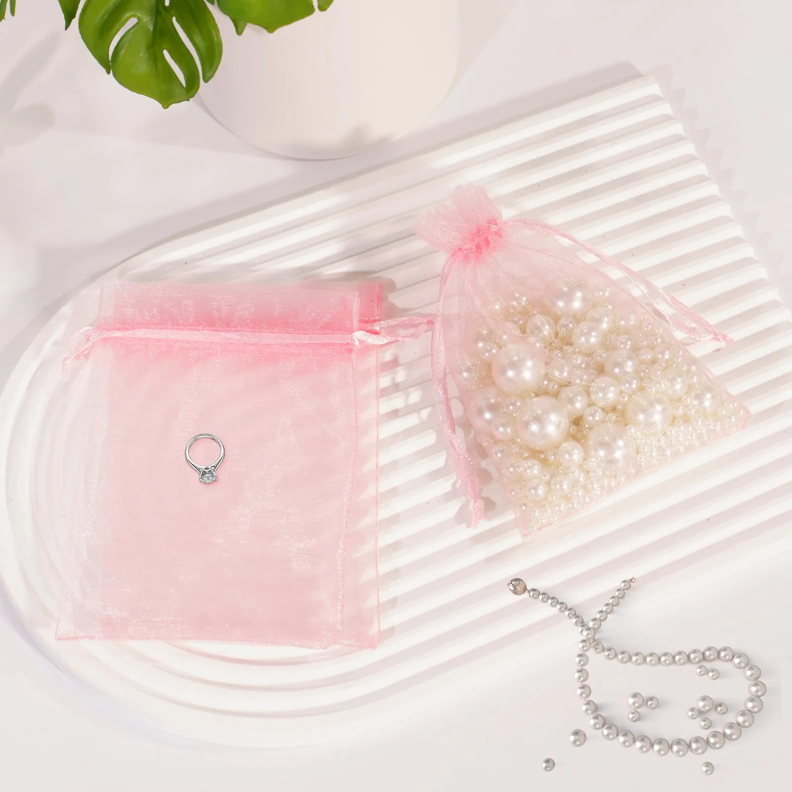 G2PLUS Sacchetti Organza Multicolore, 7x9cm, 50 Pezzi - immagine 4