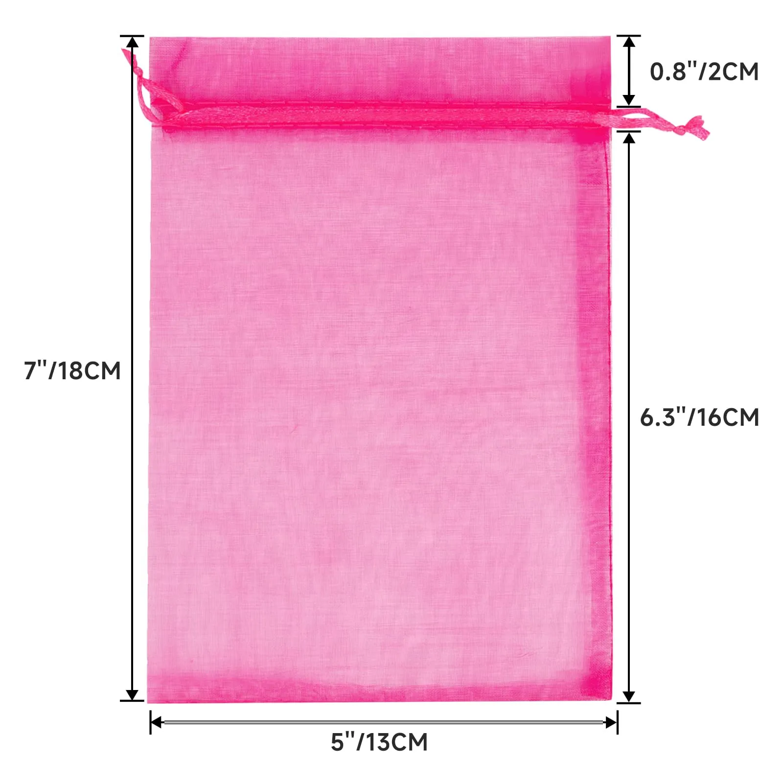 G2PLUS Sacchetti Organza Rosa, 13x18cm, 50 Pezzi - immagine 2