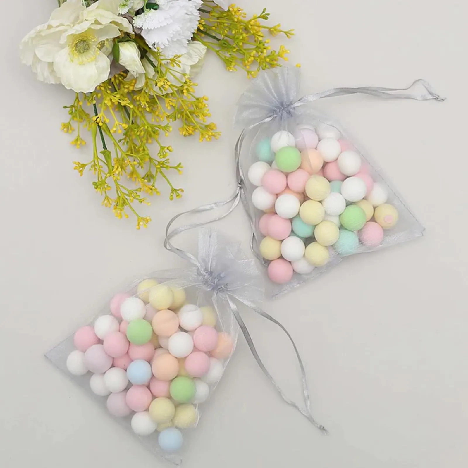 G2PLUS Sacchetti Organza Grigio, 10x15cm, 50 Pezzi - immagine 6