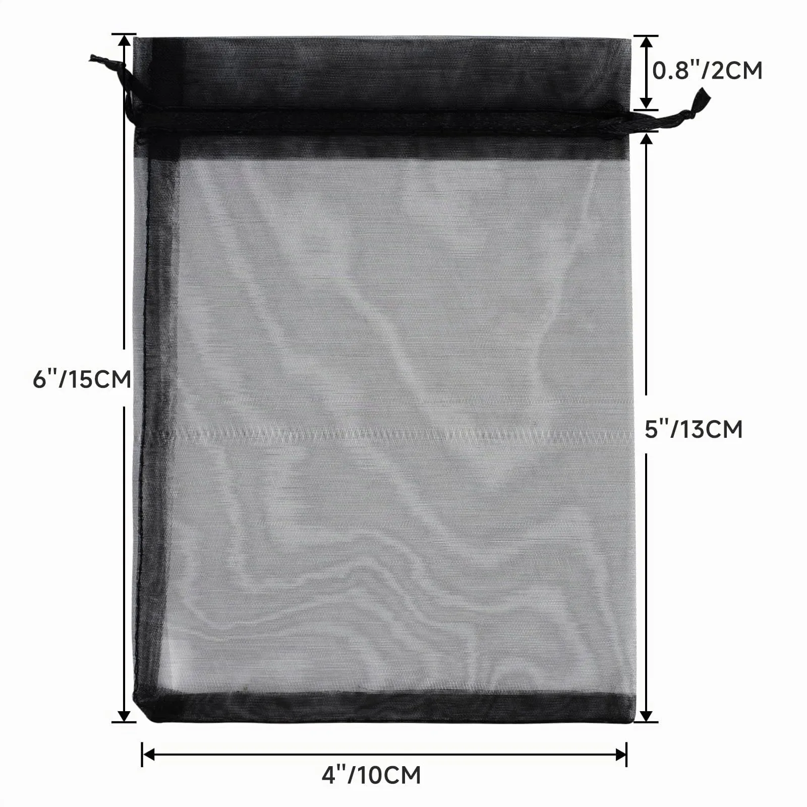 G2PLUS 50PCS Nero Sacchetti Organza,10x15CM Sacchetti Organza Regalo - immagine 2