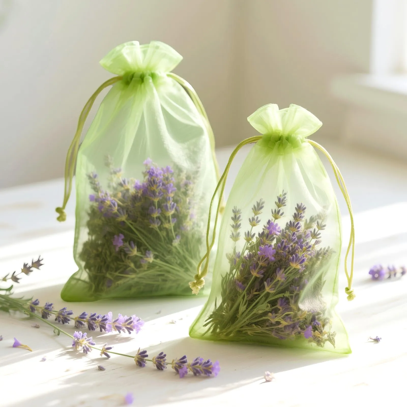 G2PLUS Sacchetti in Organza Verde Salvia, 20x30 cm, 50 Pezzi - immagine 5