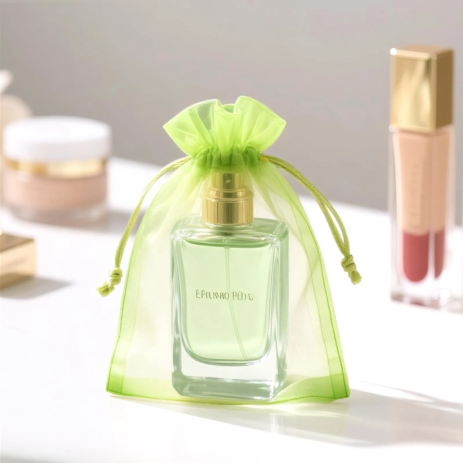 G2PLUS 50 Sacchetti Organza Verde Salvia, 10x15cm - immagine 5