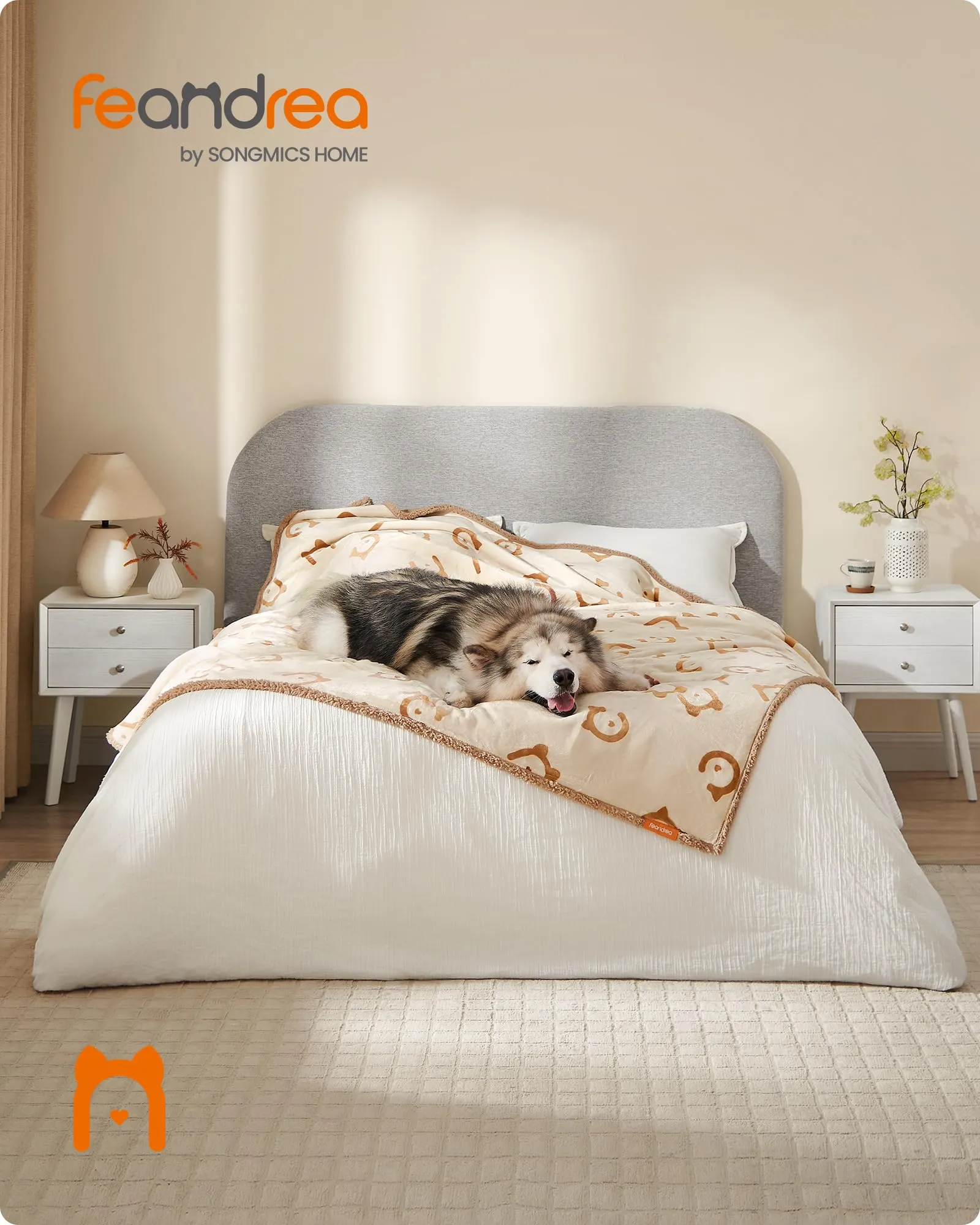 Feandrea Coperta Impermeabile per Cani in Sherpa, XXXL, 229 x 203 cm - immagine 2