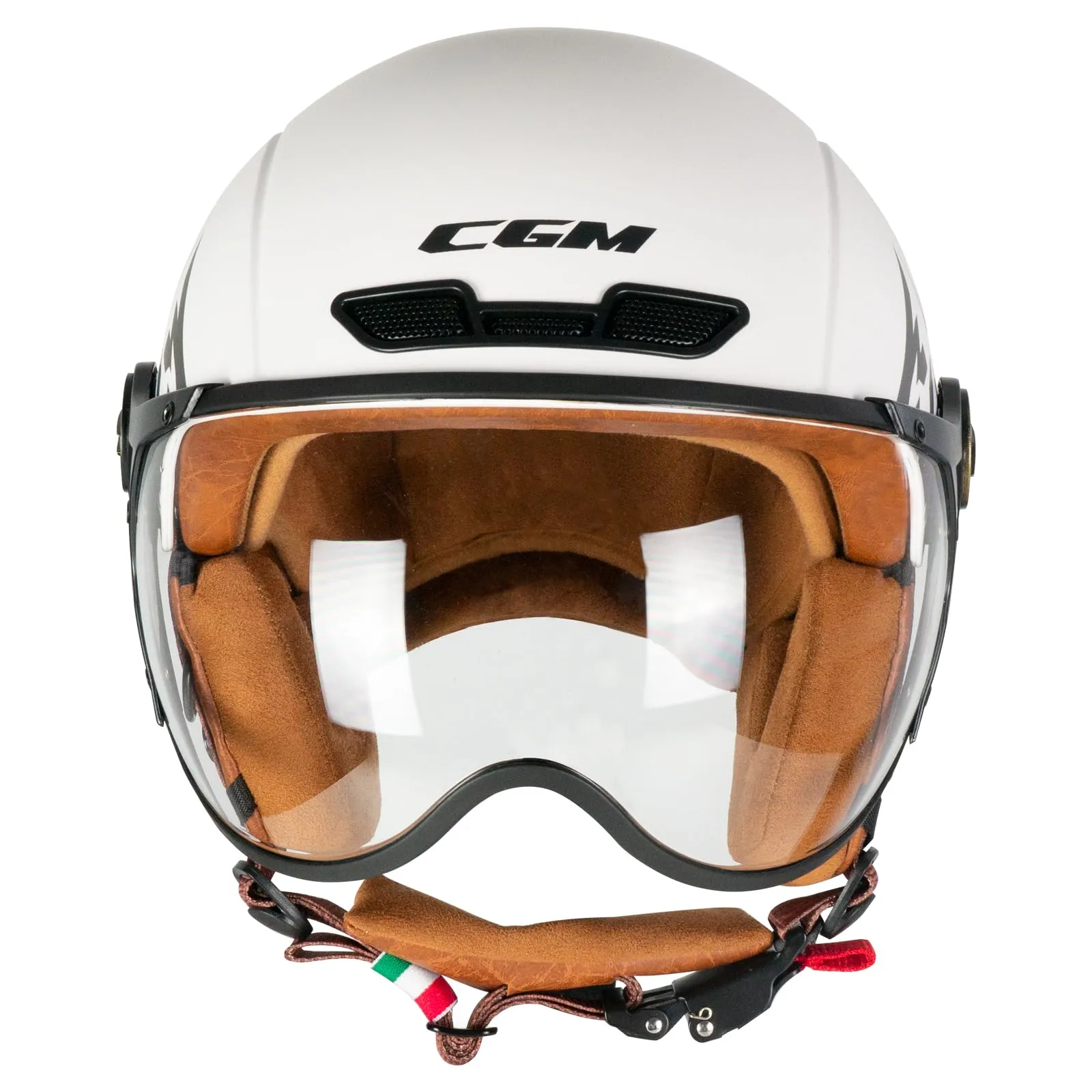 CGM Casco Bici, Sci, E-bike 801C EBI SVIZZERA Bianco Rosso opaco, S (55-56cm) - immagine 2