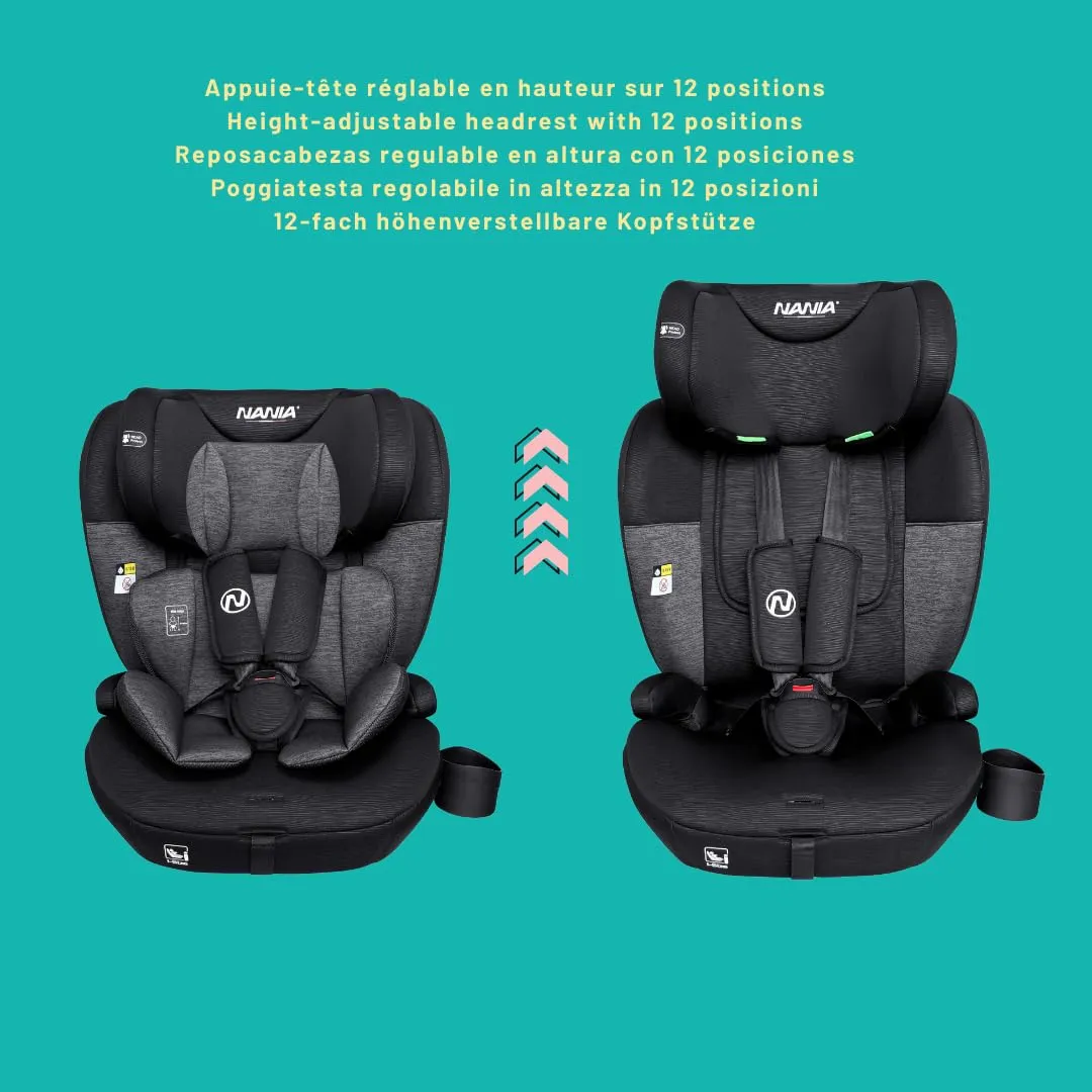 Nania Milano Seggiolino Auto ISOFIX, 76-150 cm, 9-36 kg, Poggiatesta Regolabile, Protezione Laterale, Portabicchieri - immagine 6
