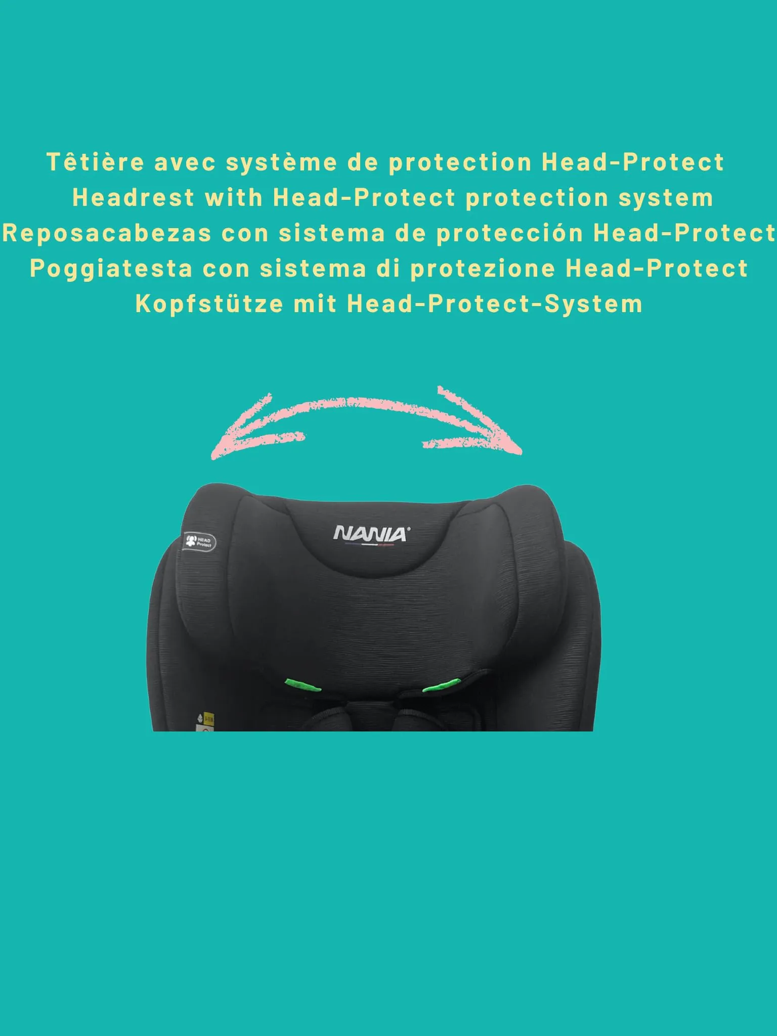 Nania Milano Seggiolino Auto ISOFIX, 76-150 cm, 9-36 kg, Poggiatesta Regolabile, Protezione Laterale, Portabicchieri - immagine 7