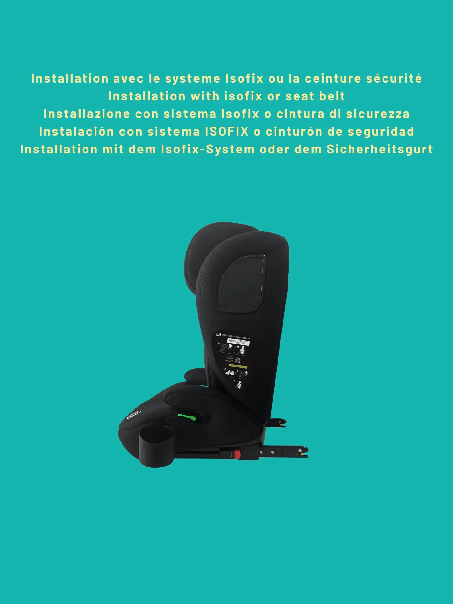 Nania Milano Seggiolino Auto ISOFIX, 76-150 cm, 9-36 kg, Poggiatesta Regolabile, Protezione Laterale, Portabicchieri - immagine 8