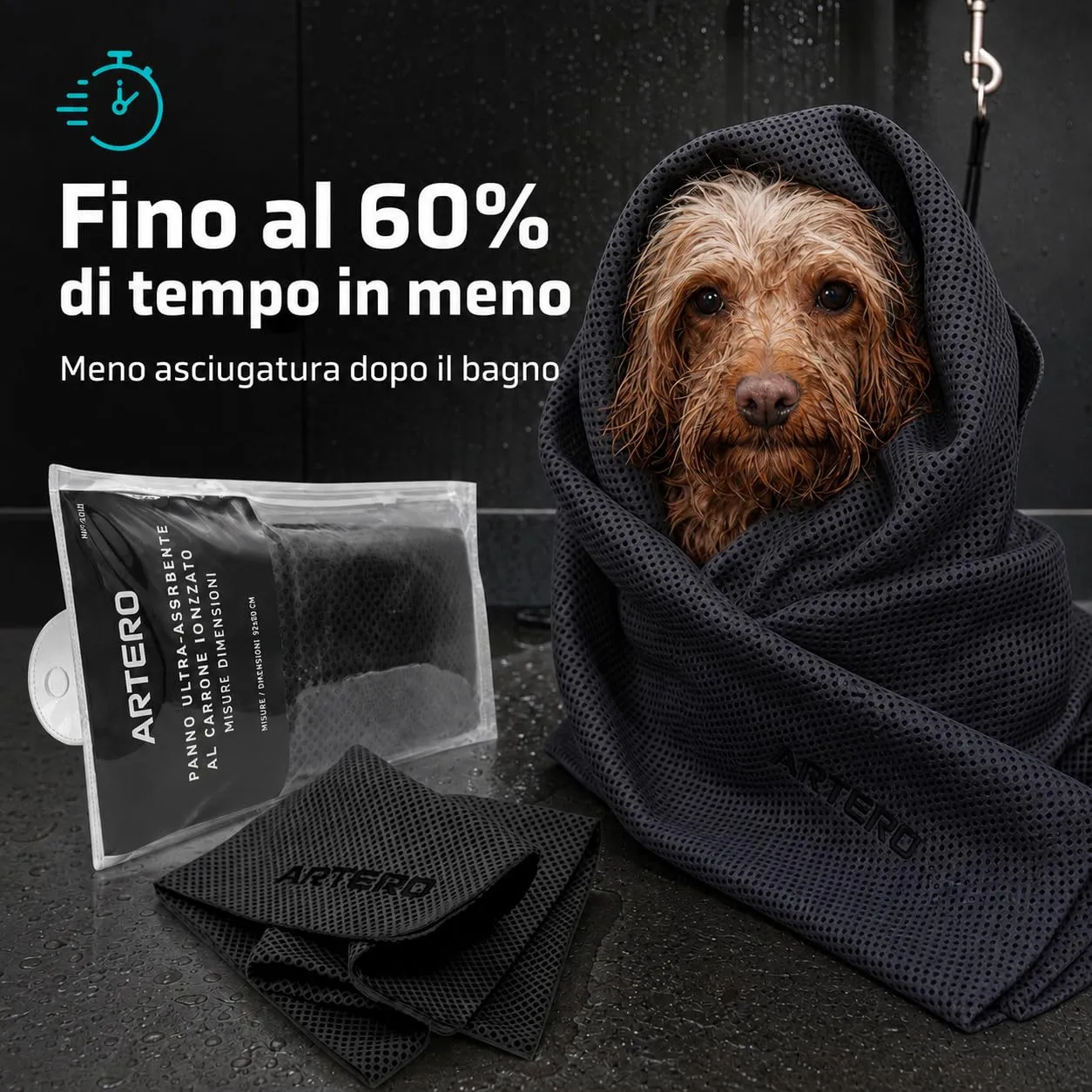 ARTERO Samba Panno Magico Ultra Assorbente per Cani, Extra Grande, 87x68cm - immagine 2