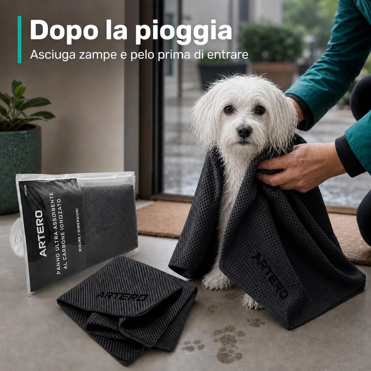 ARTERO Samba Panno Magico Ultra Assorbente per Cani, Extra Grande, 87x68cm - immagine 5