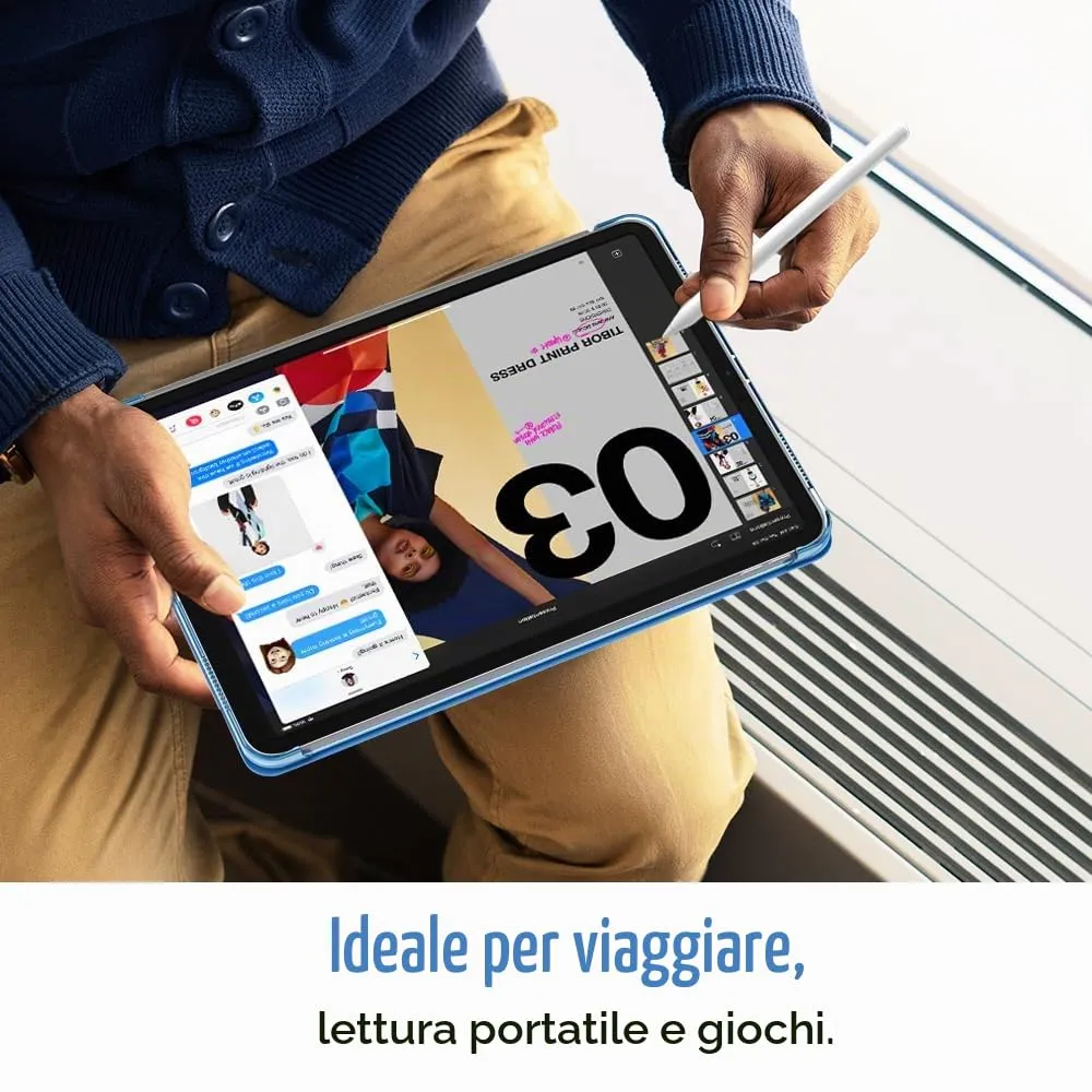 TiMOVO Cover per iPad Air 11" M4/M3/M2, Air 5a/4a Gen 10,9", Onda Blu - immagine 5