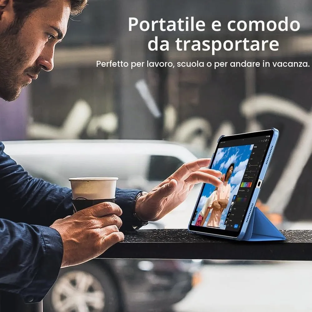 TiMOVO Cover per iPad Air 11" M4/M3/M2, Air 5a/4a Gen 10,9", Onda Blu - immagine 7