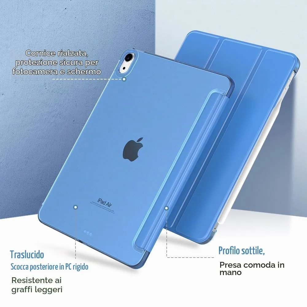 TiMOVO Cover per iPad Air 11" M4/M3/M2, Air 5a/4a Gen 10,9", Onda Blu - immagine 9