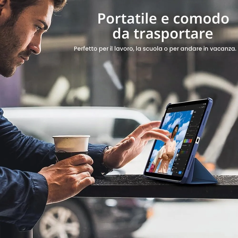 TiMOVO Cover per iPad Air 11" M4/M3/M2, Air 5a/4a Gen 10.9", Blu Mare Scuro - immagine 7
