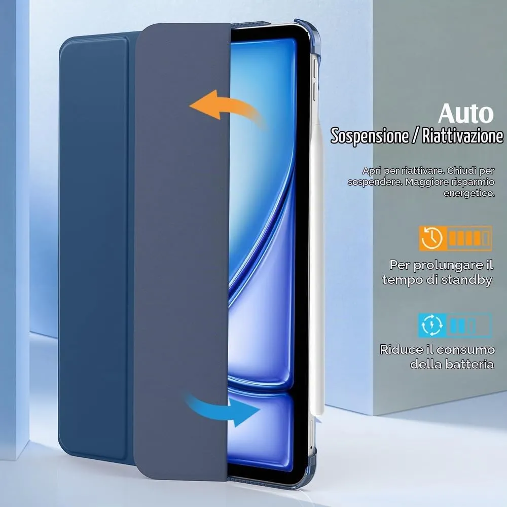 TiMOVO Cover per iPad Air 11" M4/M3/M2, Air 5a/4a Gen 10.9", Blu Mare Scuro - immagine 8