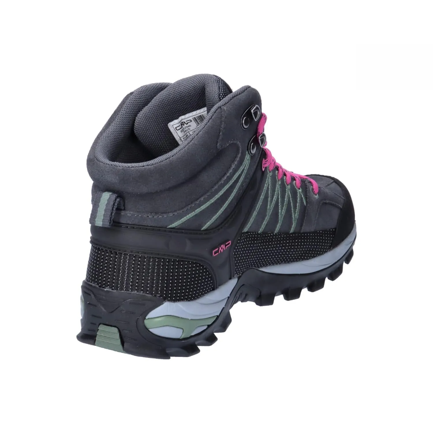 CMP Rigel Mid Women's Trekking Shoes WP, Antracite Mineral Green, 36 EU - immagine 7