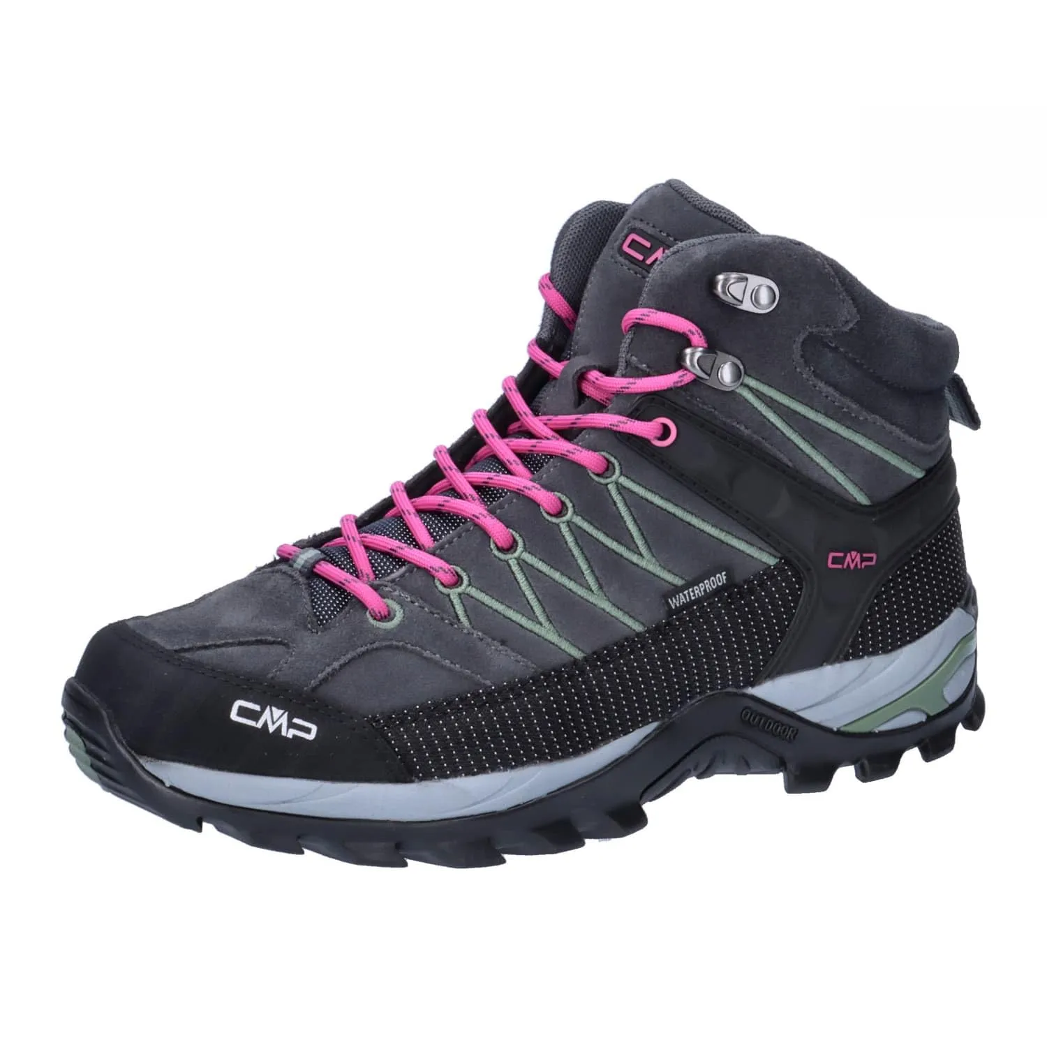 CMP Rigel Mid Women's Trekking Shoes WP, Antracite Mineral Green, 40 EU - immagine 1
