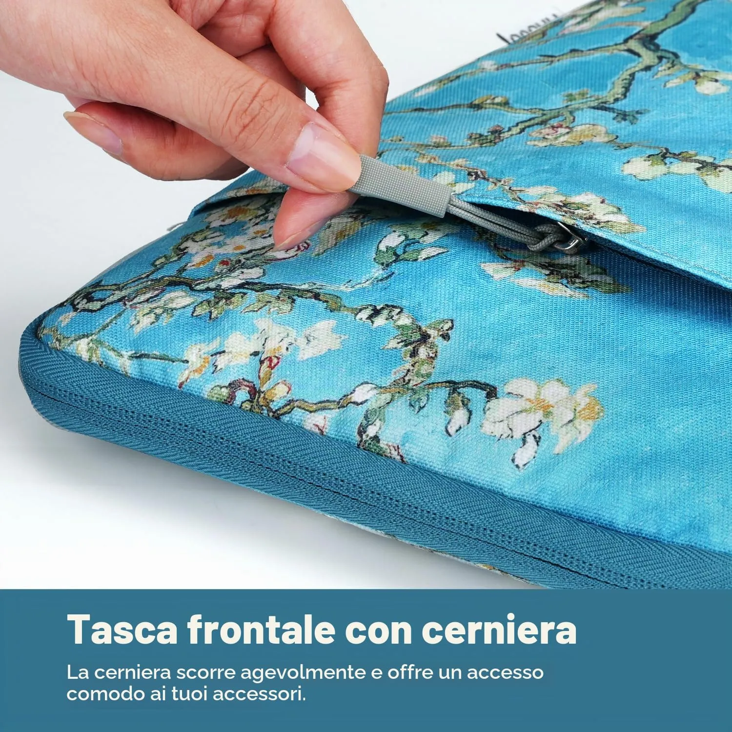 TiMOVO Custodia per Tablet 9-11", Albicocchi in fiore - immagine 3
