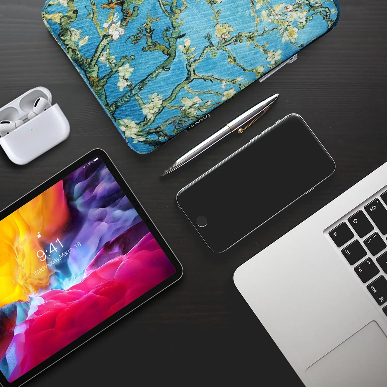 TiMOVO Custodia per Tablet 9-11", Albicocchi in fiore - immagine 8