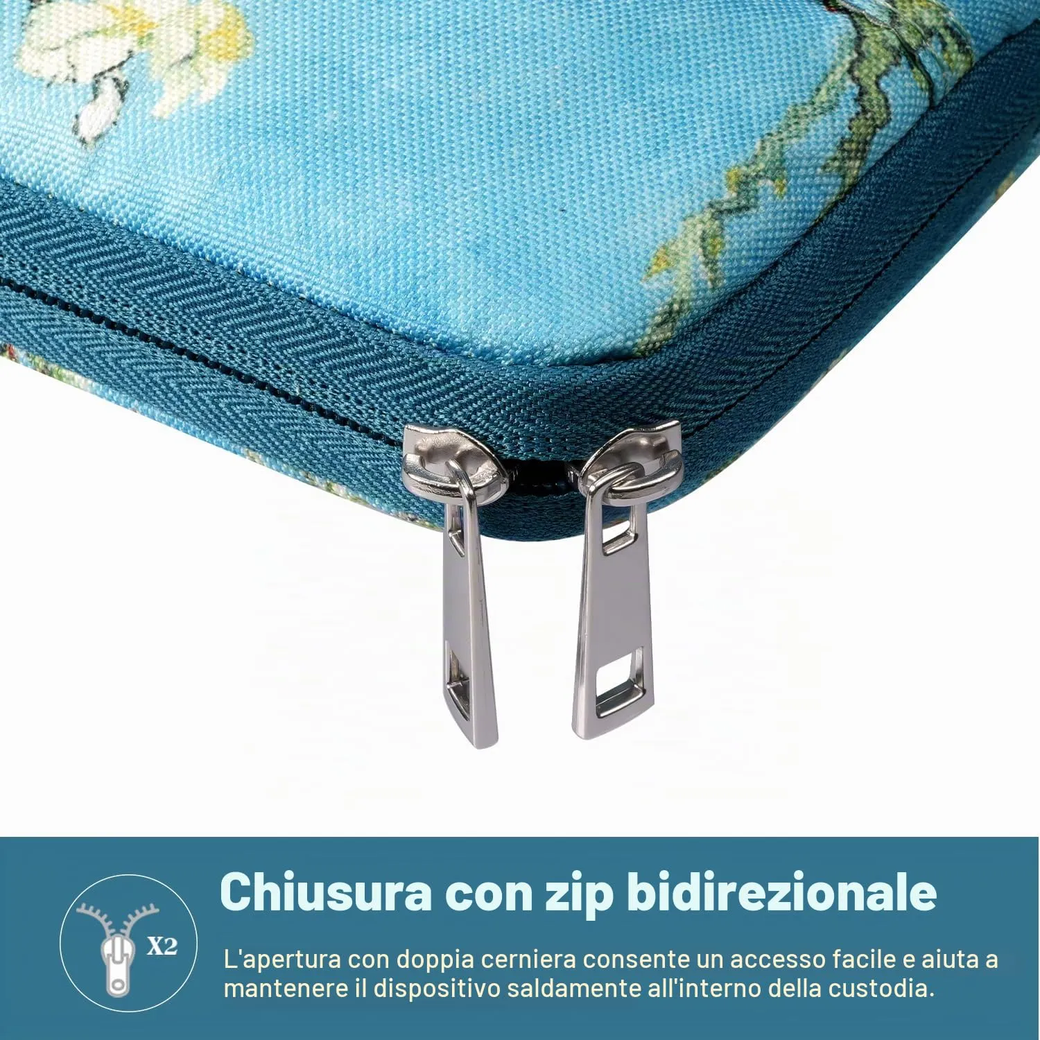 TiMOVO Custodia per Tablet 9-11", Albicocchi in fiore - immagine 9