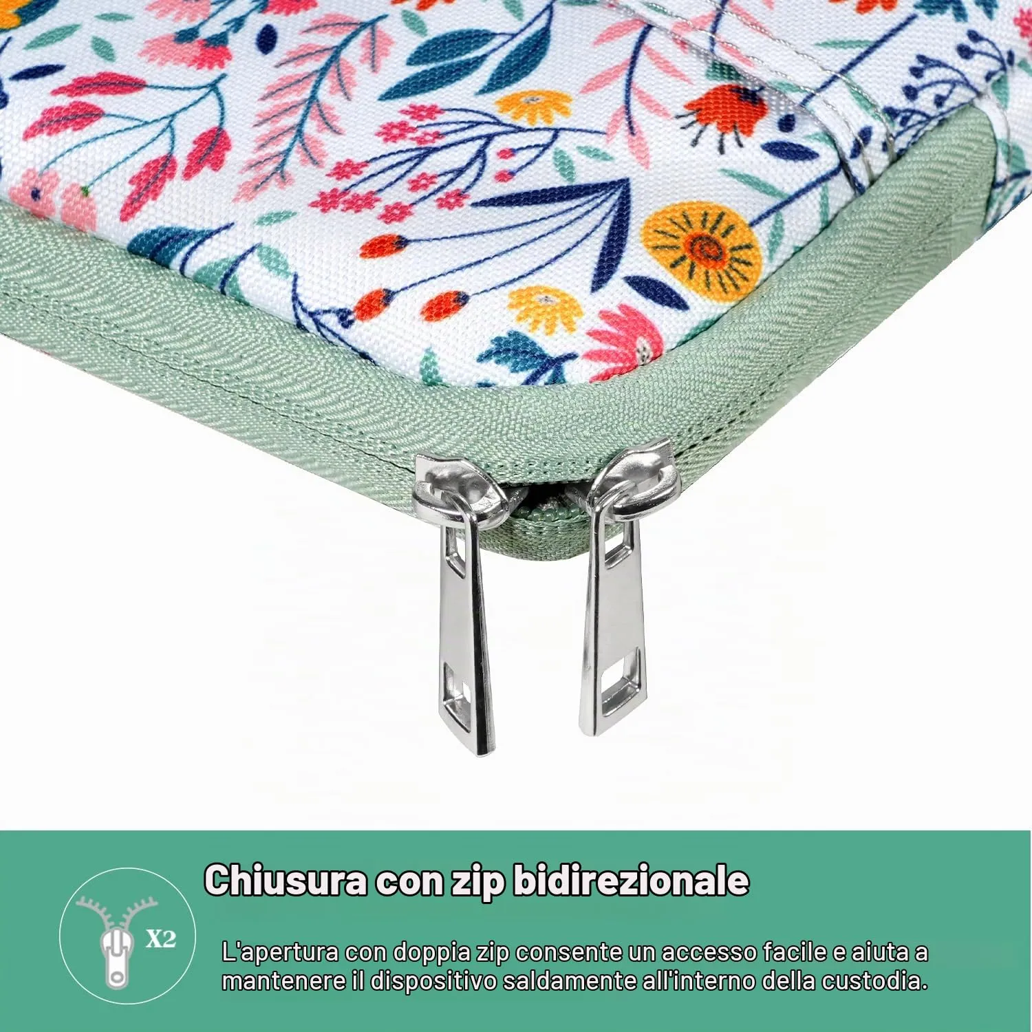 TiMOVO Custodia per Tablet 9-11", Fiori - immagine 9