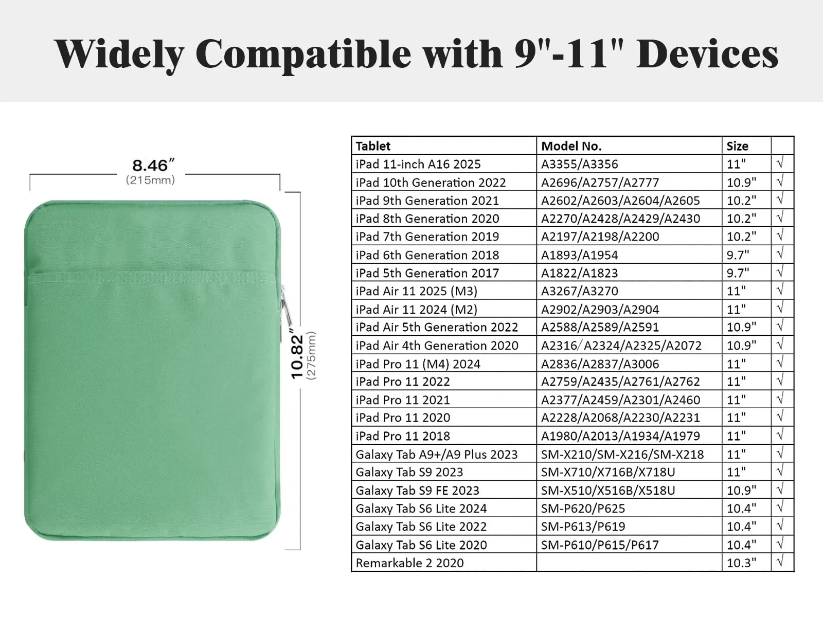 TiMOVO Custodia per Tablet 9-11", Bodhi Verde - immagine 2
