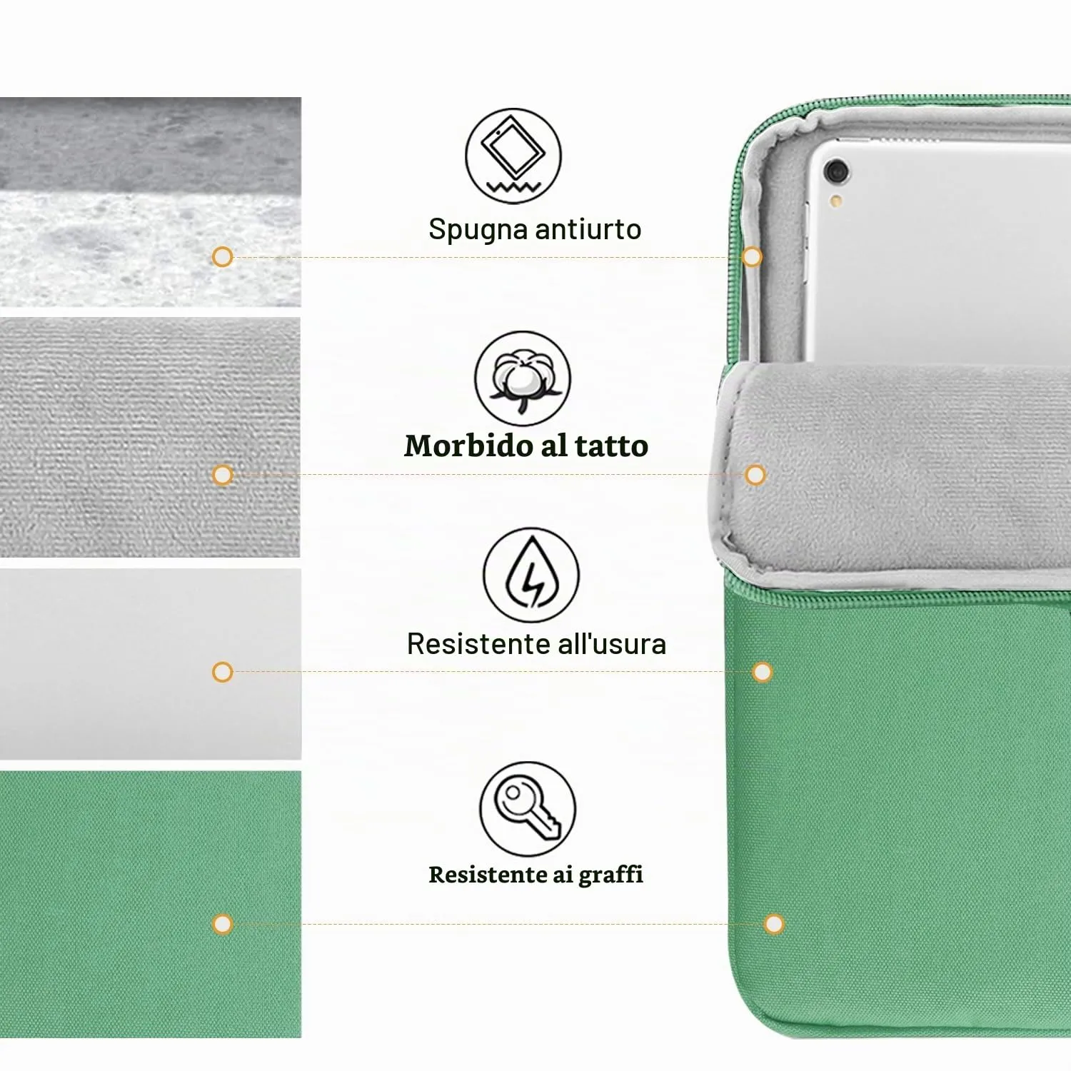 TiMOVO Custodia per Tablet 9-11", Bodhi Verde - immagine 7
