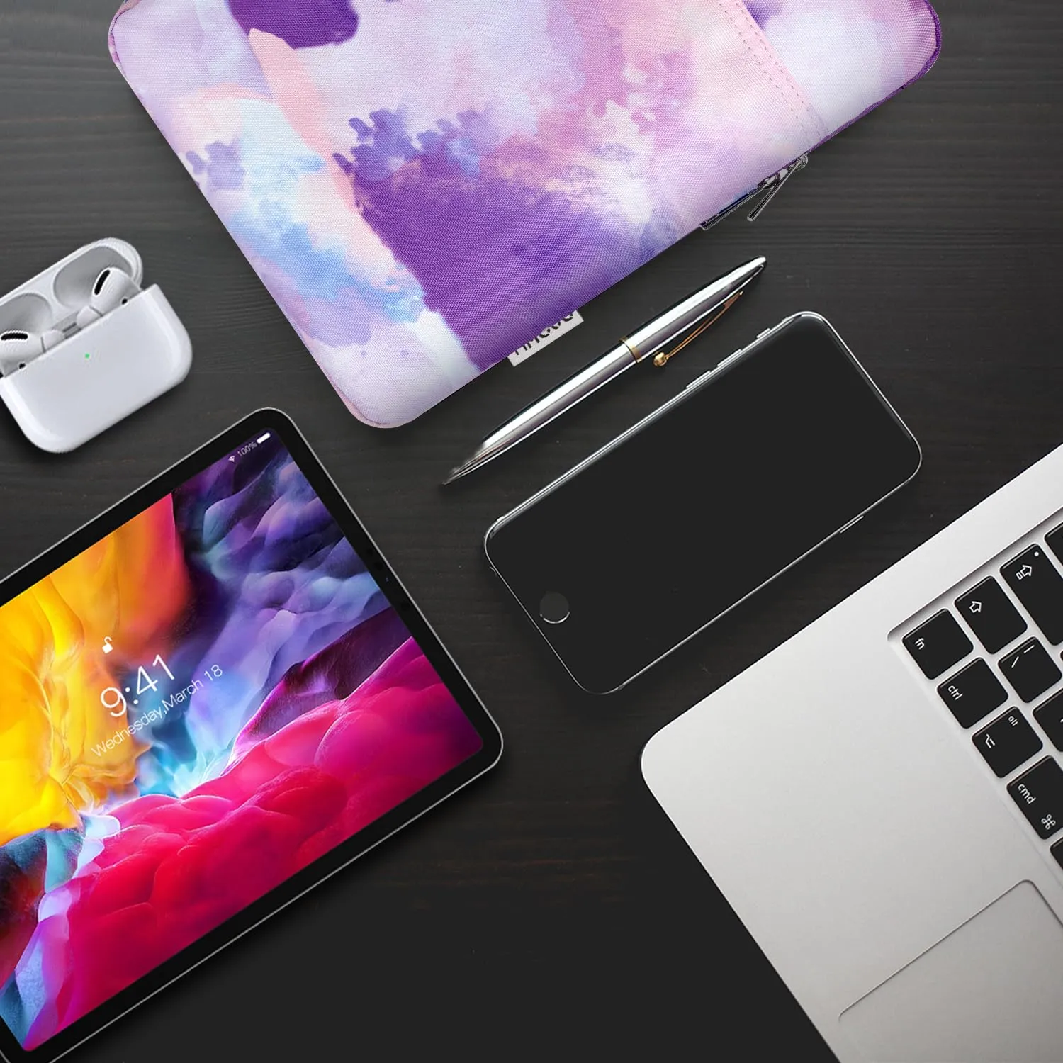 TiMOVO Custodia per Tablet 9-11", Viola di Acquerello - immagine 8