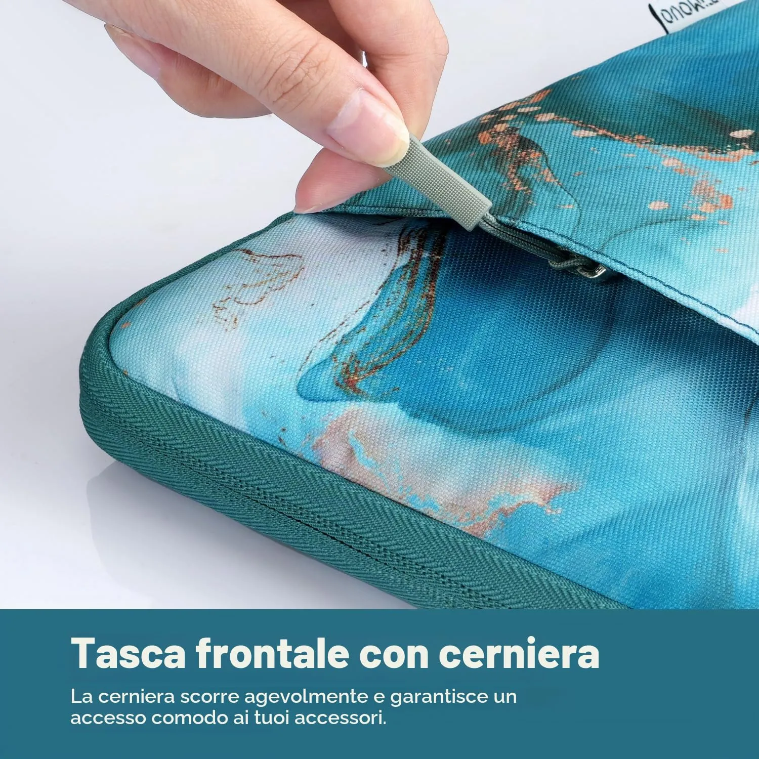 TiMOVO Custodia per Tablet 9-11", Blu Pavone Setoso - immagine 3