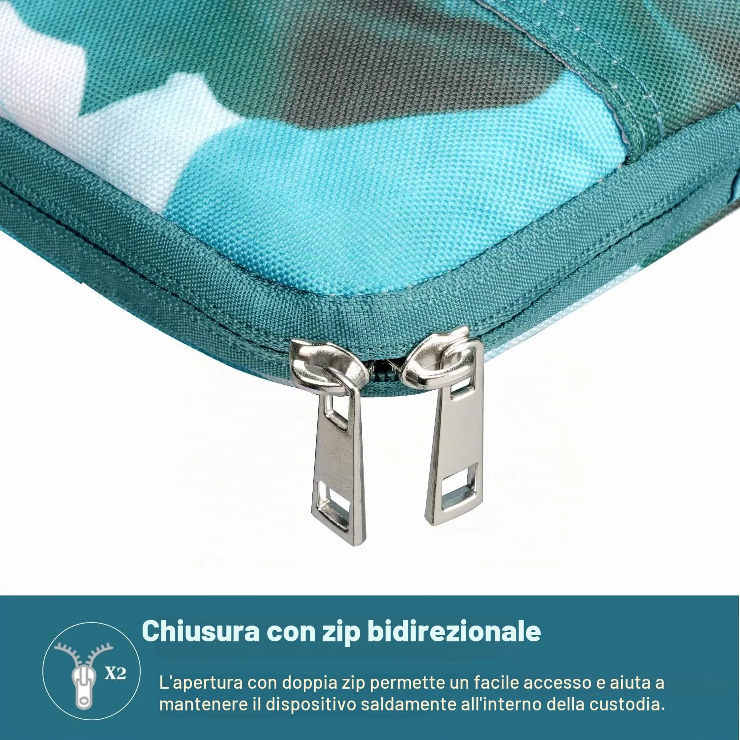 TiMOVO Custodia per Tablet 9-11", Blu Pavone Setoso - immagine 9