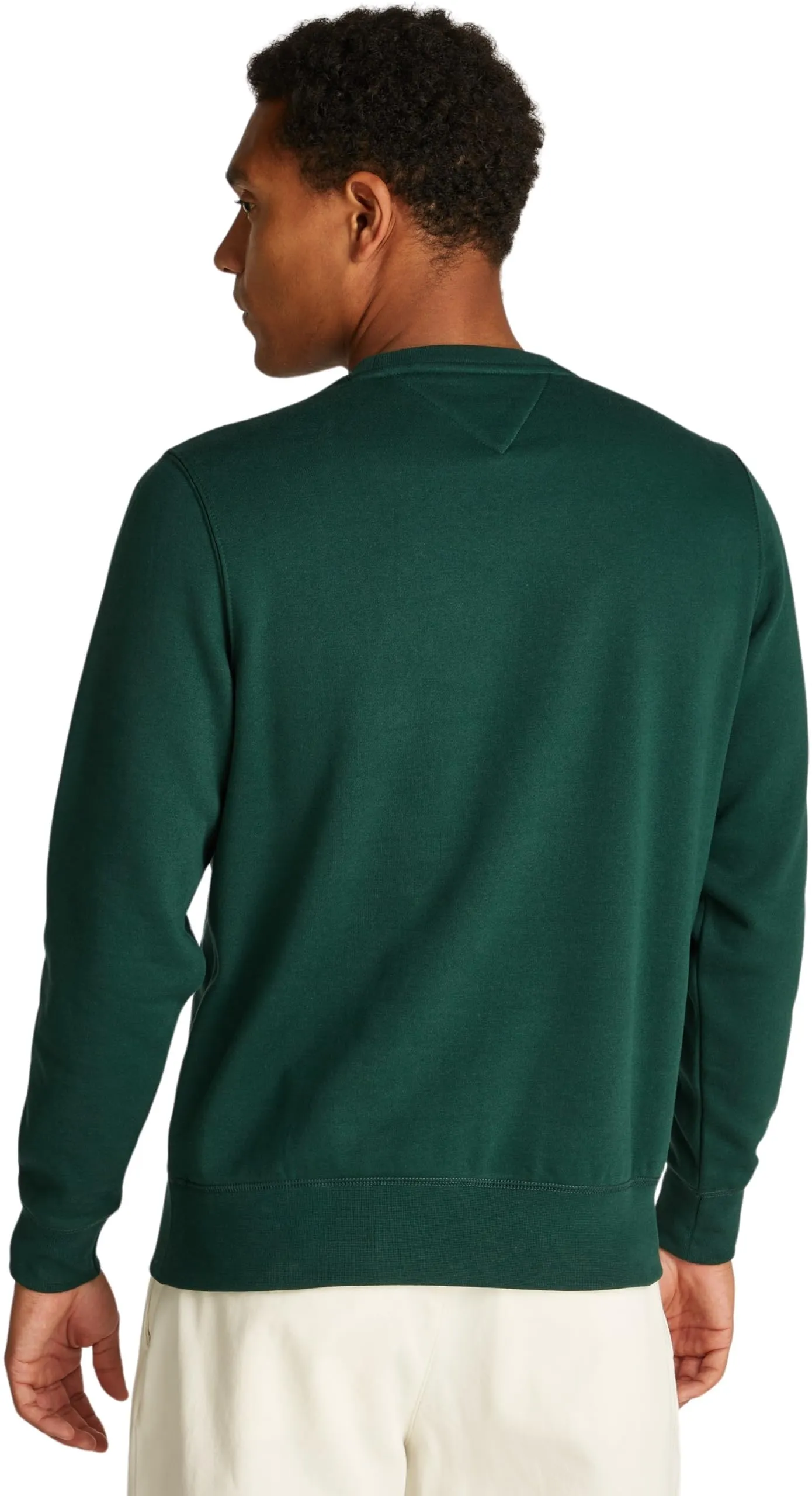 Tommy Hilfiger Uomo Felpa Logo Scollo Rotondo, Verde Ornamental Green, M - immagine 2