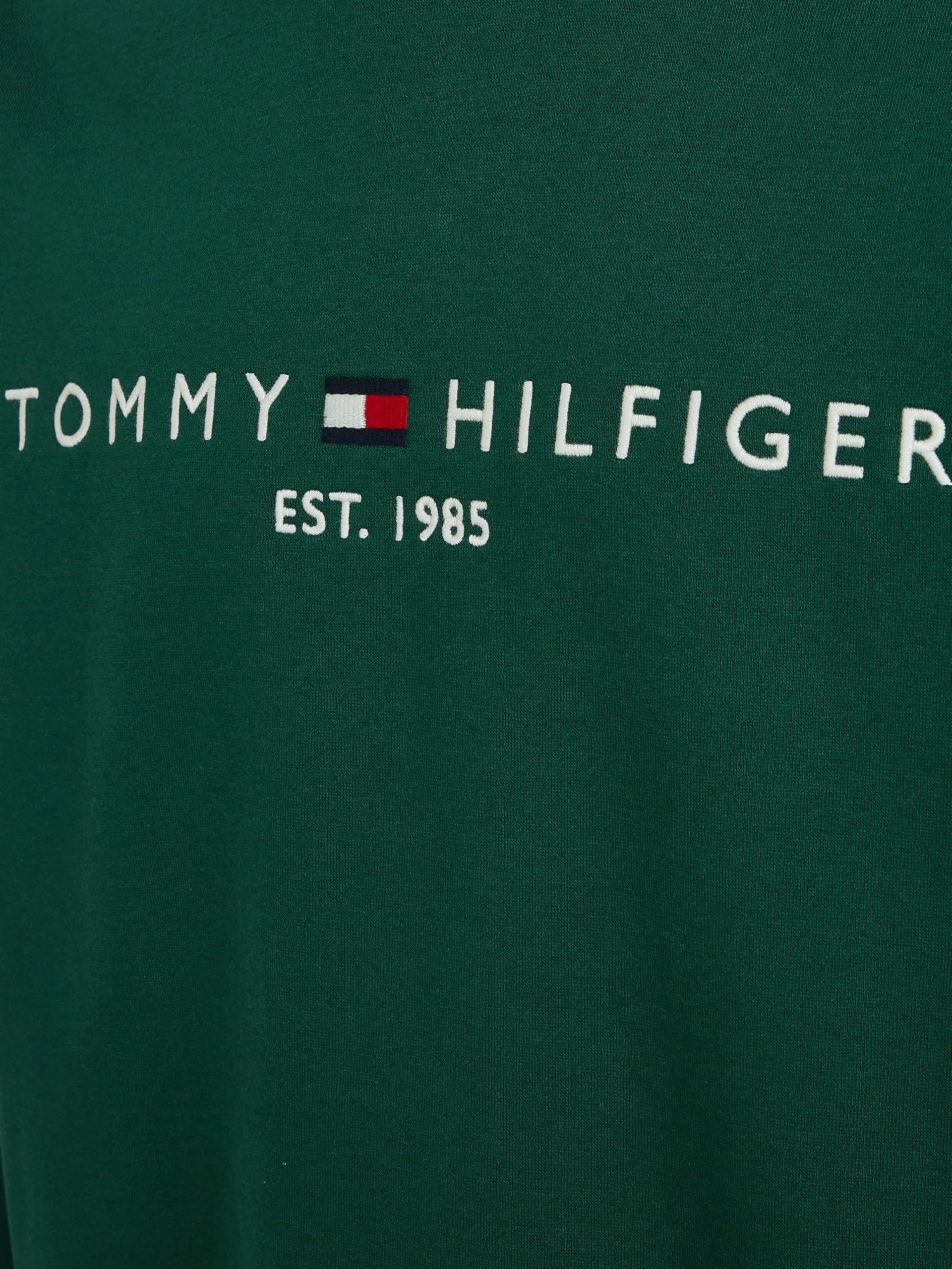 Tommy Hilfiger Uomo Felpa Logo Scollo Rotondo, Verde Ornamental Green, M - immagine 4
