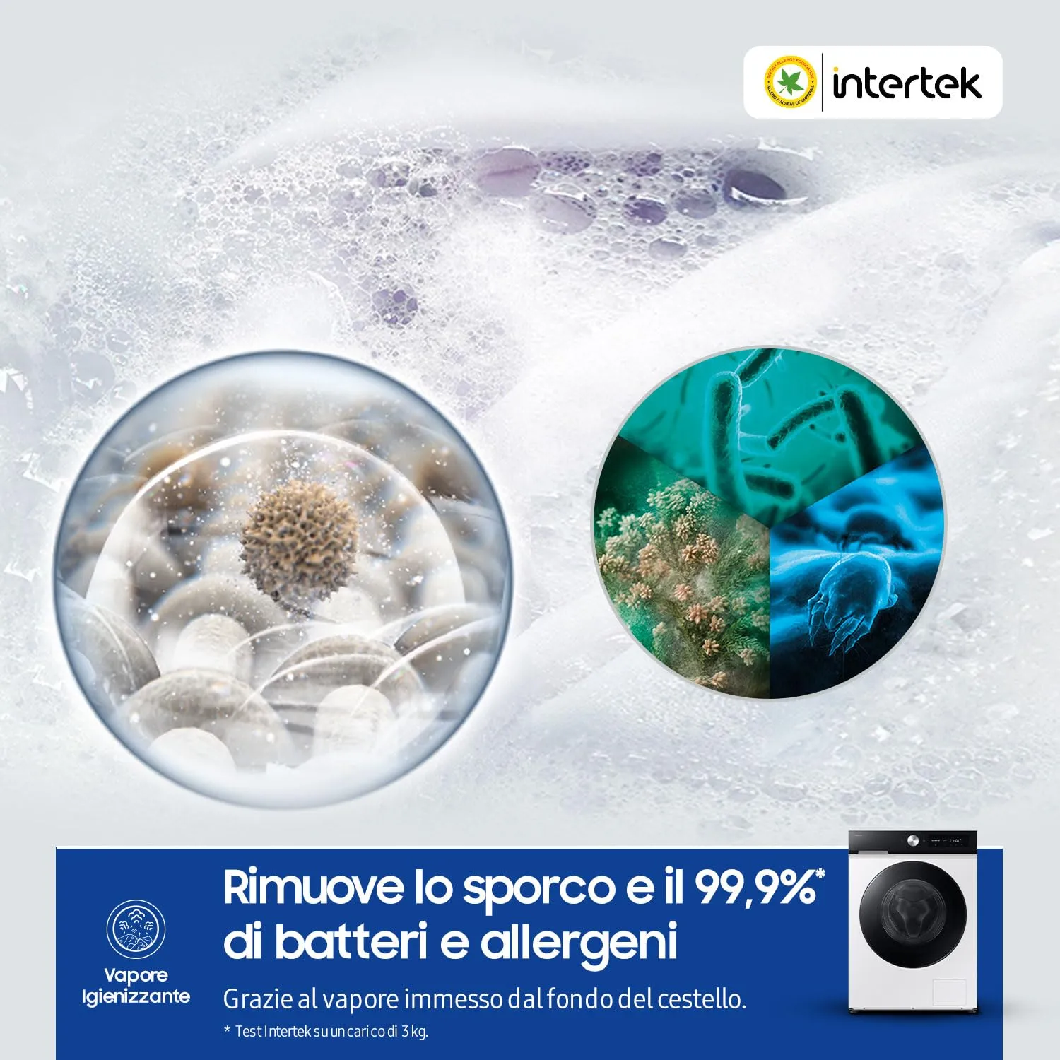 Samsung Bespoke AI WW11DB7B94GE/U3 Lavatrice, 11 kg, Wifi, Ecodosatore, Bianco e Nero - immagine 6