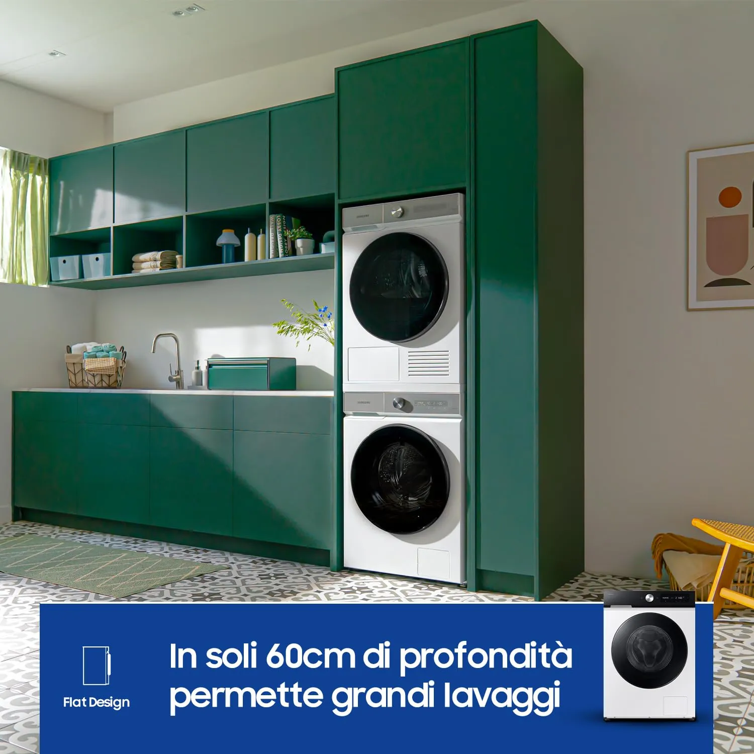 Samsung Bespoke AI WW11DB7B94GE/U3 Lavatrice, 11 kg, Wifi, Ecodosatore, Bianco e Nero - immagine 10