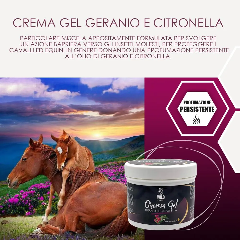 Wild Horses Crema Gel Geranio & Citronella con Oli Essenziali, 500g - immagine 3