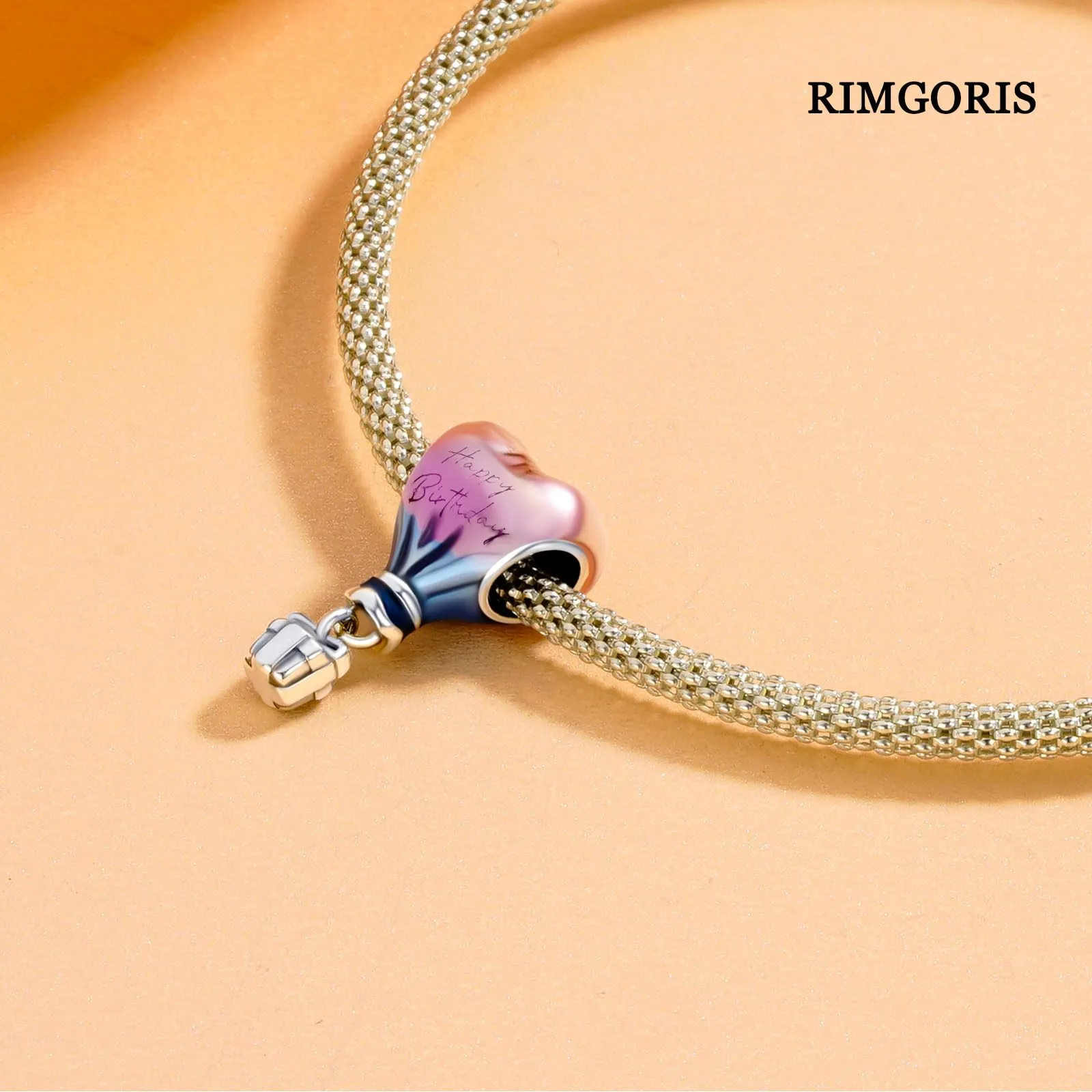 Rimgoris Argento 925 Charm Mongolfiera per Bracciali e Collane - immagine 4