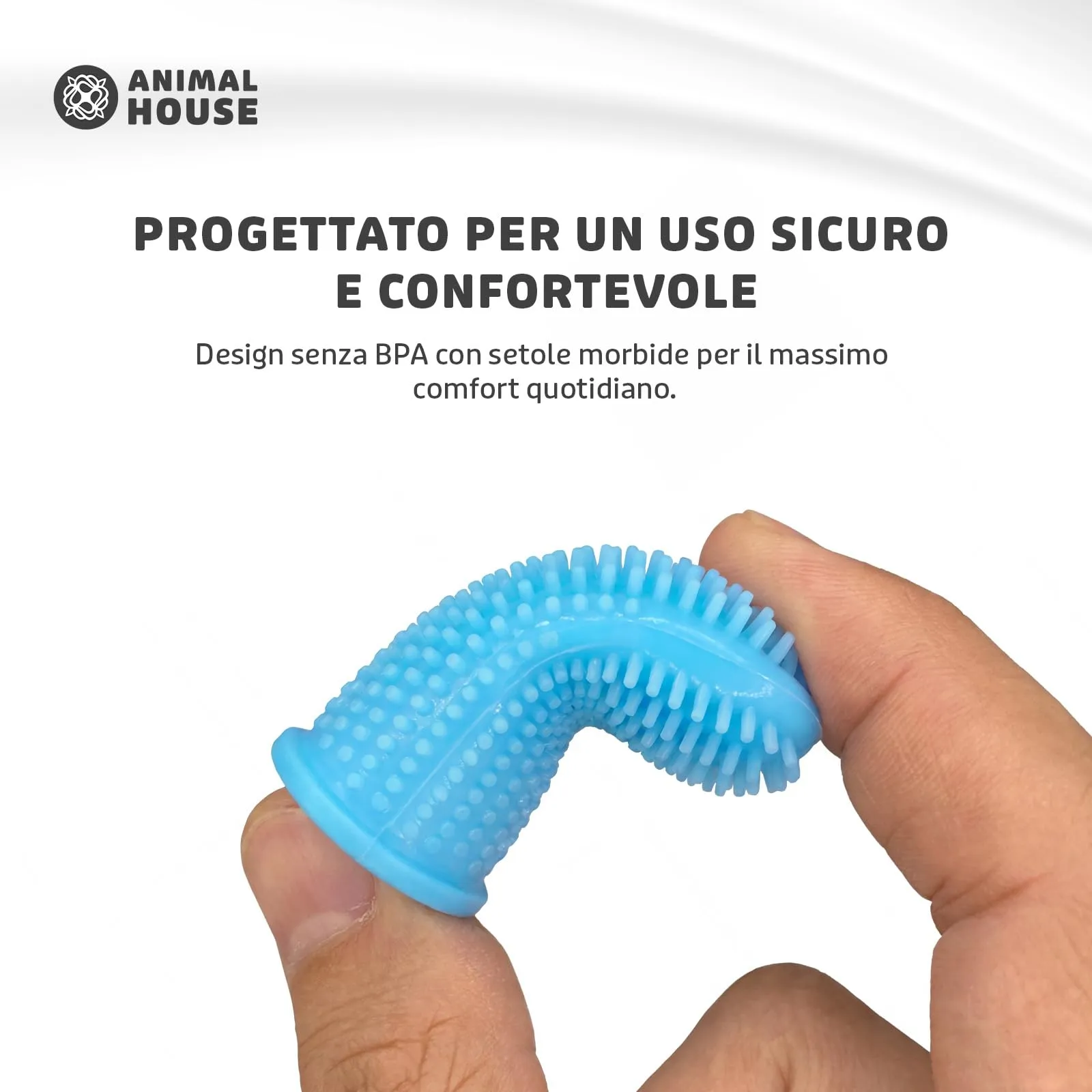 Animal House Set di 2 Spazzolini in Silicone da Dito per Cani - immagine 4