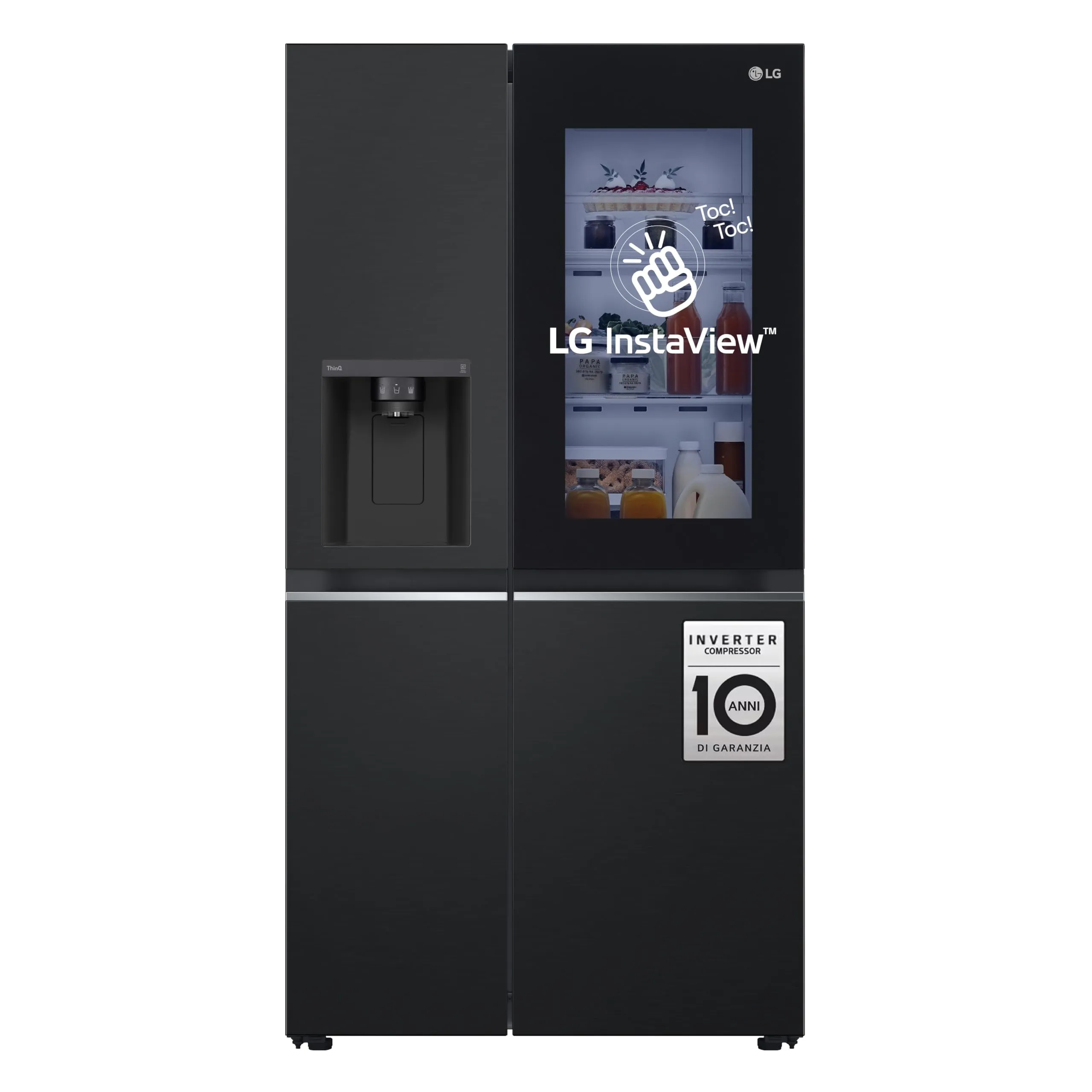 LG GSGV81EPLL Frigorifero Americano Side by Side InstaView 635L Total No Frost Wi-Fi Door & Linear Cooling Dispenser Acqua e Ghiaccio Nero Opaco - immagine 4