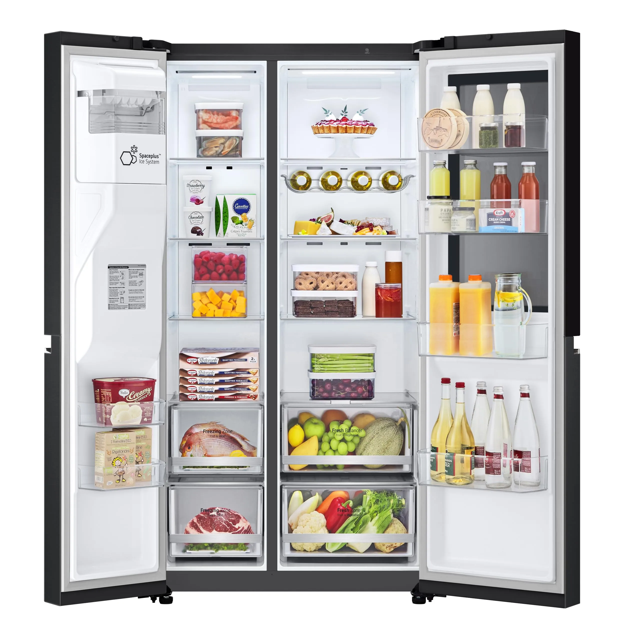 LG GSGV80EPLL Frigorifero Americano Side by Side InstaView, 635L, Total No Frost, Wi-Fi, Door & Linear Cooling, Dispenser Acqua e Ghiaccio, Nero Opaco - immagine 3