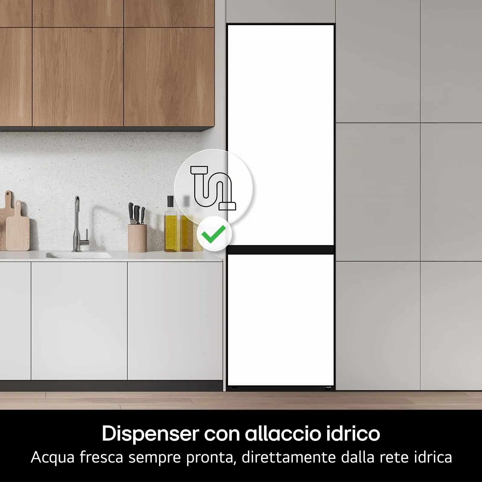 LG GSGV80EPLL Frigorifero Americano Side by Side InstaView, 635L, Total No Frost, Wi-Fi, Door & Linear Cooling, Dispenser Acqua e Ghiaccio, Nero Opaco - immagine 6