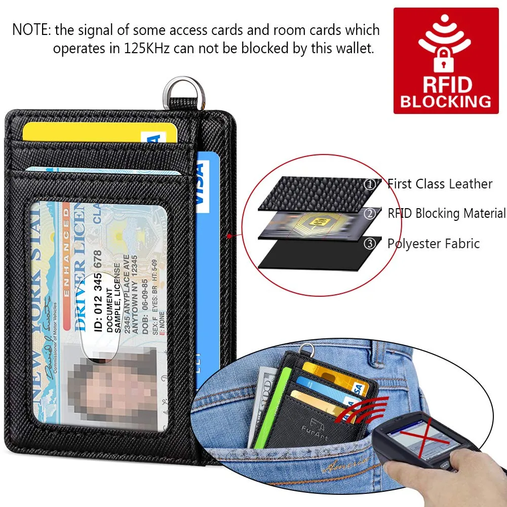FurArt Portafoglio Sottile Minimalista con Blocco RFID, Nero 04 - immagine 5