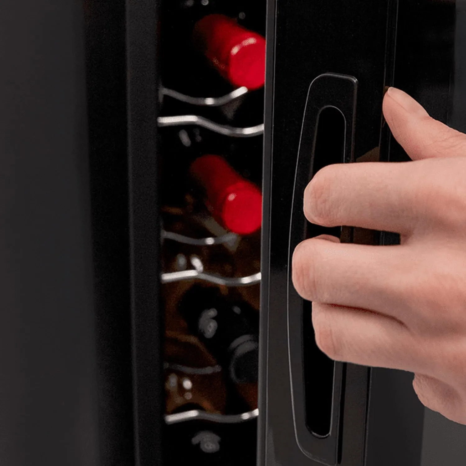 Wintem Cantinetta Frigo per Vini 12 Bottiglie 65W, Display LED, Temperatura Regolabile 12-18°C, Auto Defrost, 35L, Nero - immagine 7