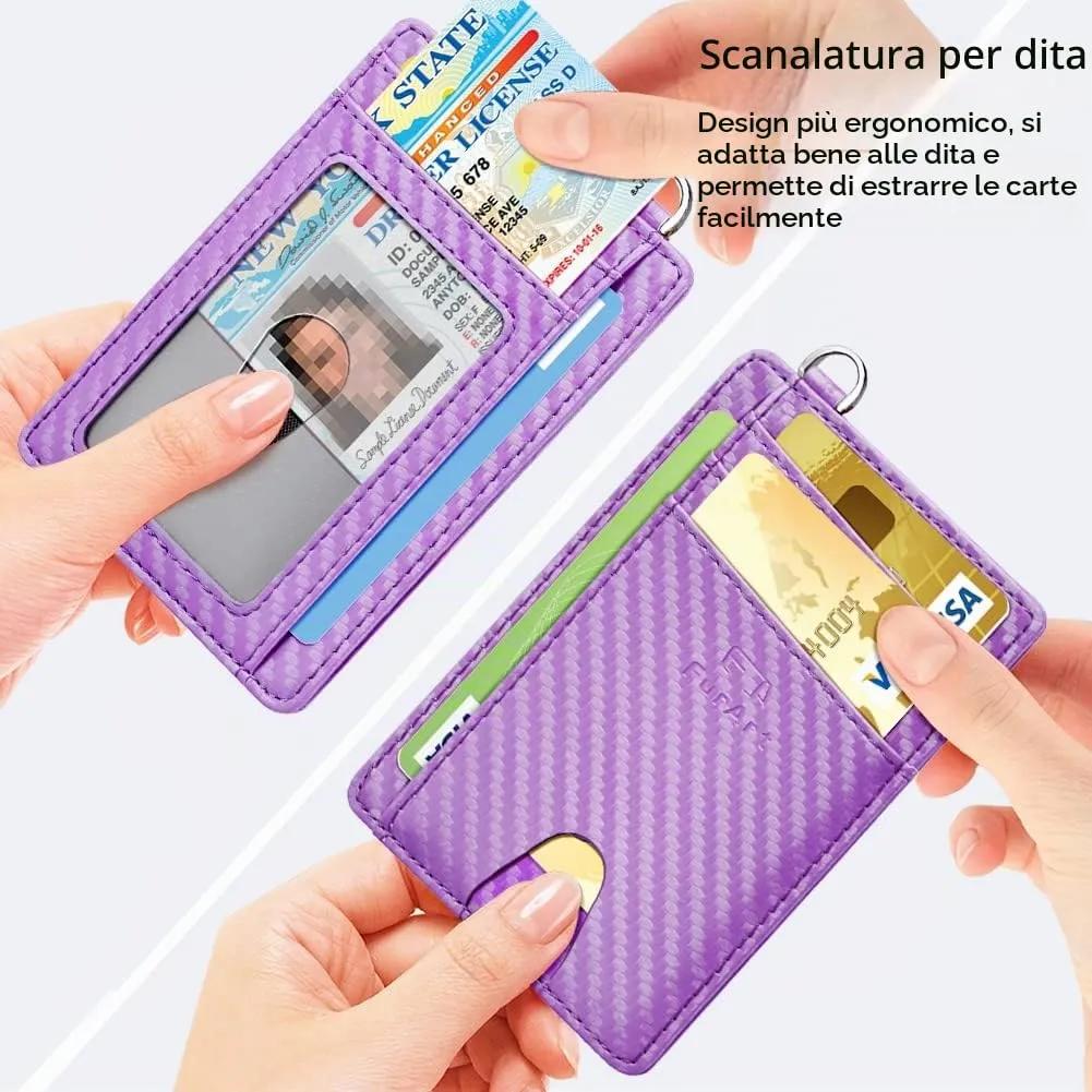 FurArt Portafoglio Porta Carte di Credito Slim Protezione RFID - immagine 3