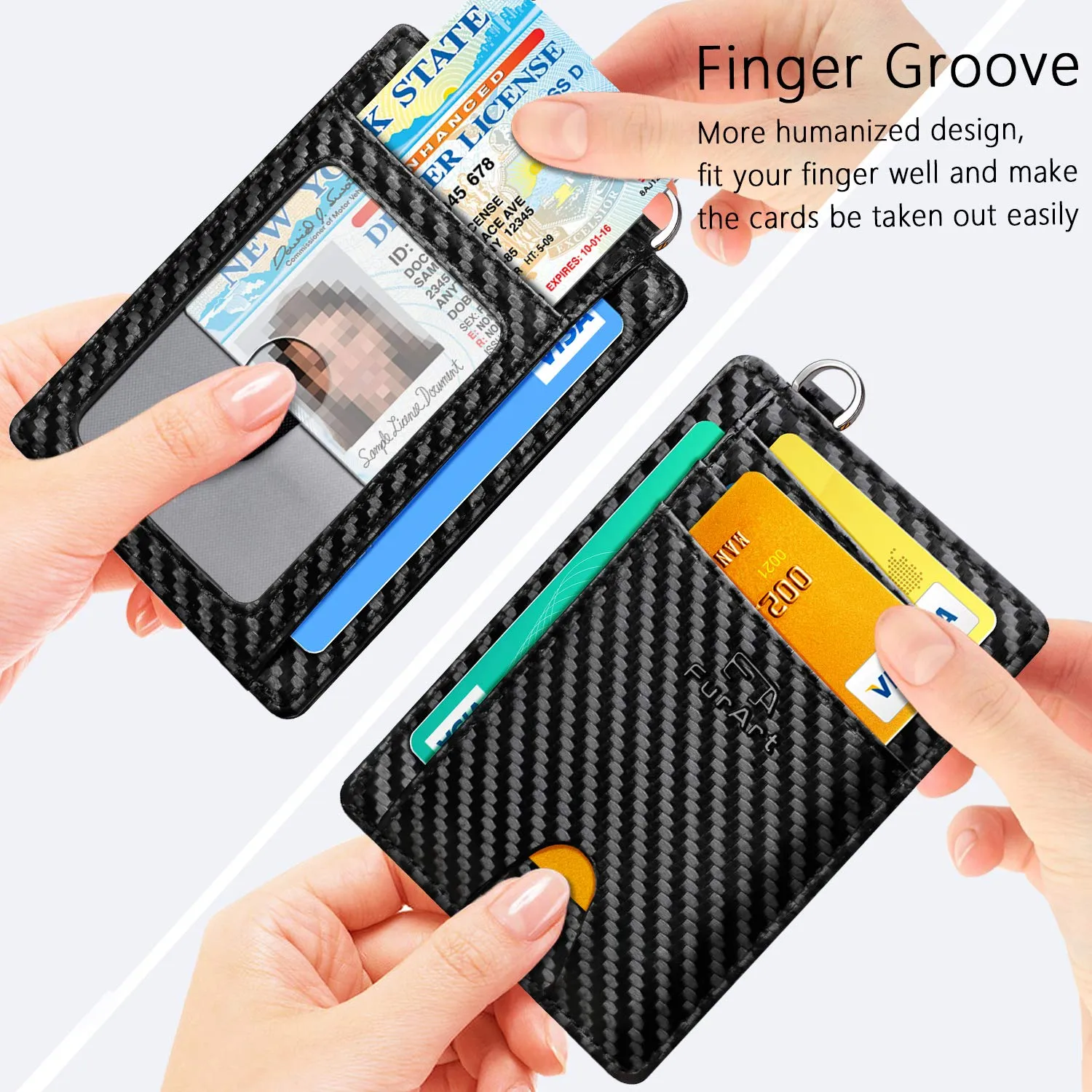 FurArt Porta Carte di Credito Slim con Protezione RFID per Uomo e Donna - immagine 3