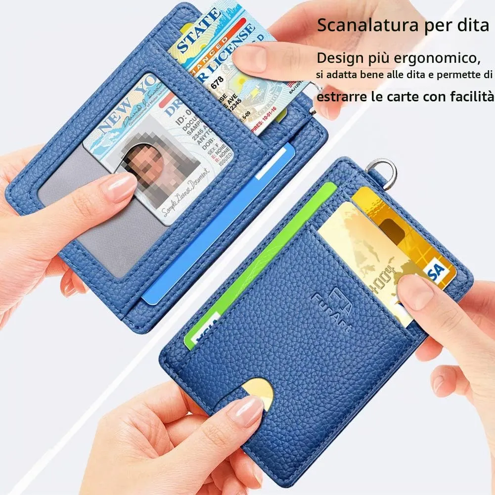 FurArt Porta Carte di Credito RFID Sottile per Uomo e Donna - immagine 4