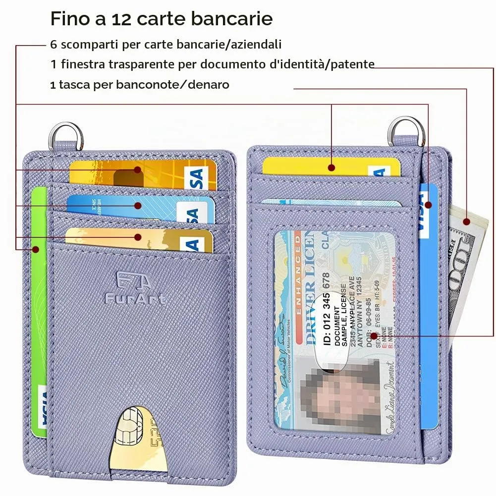 FurArt Porta Carte di Credito Slim con Protezione RFID per Uomo e Donna - immagine 6