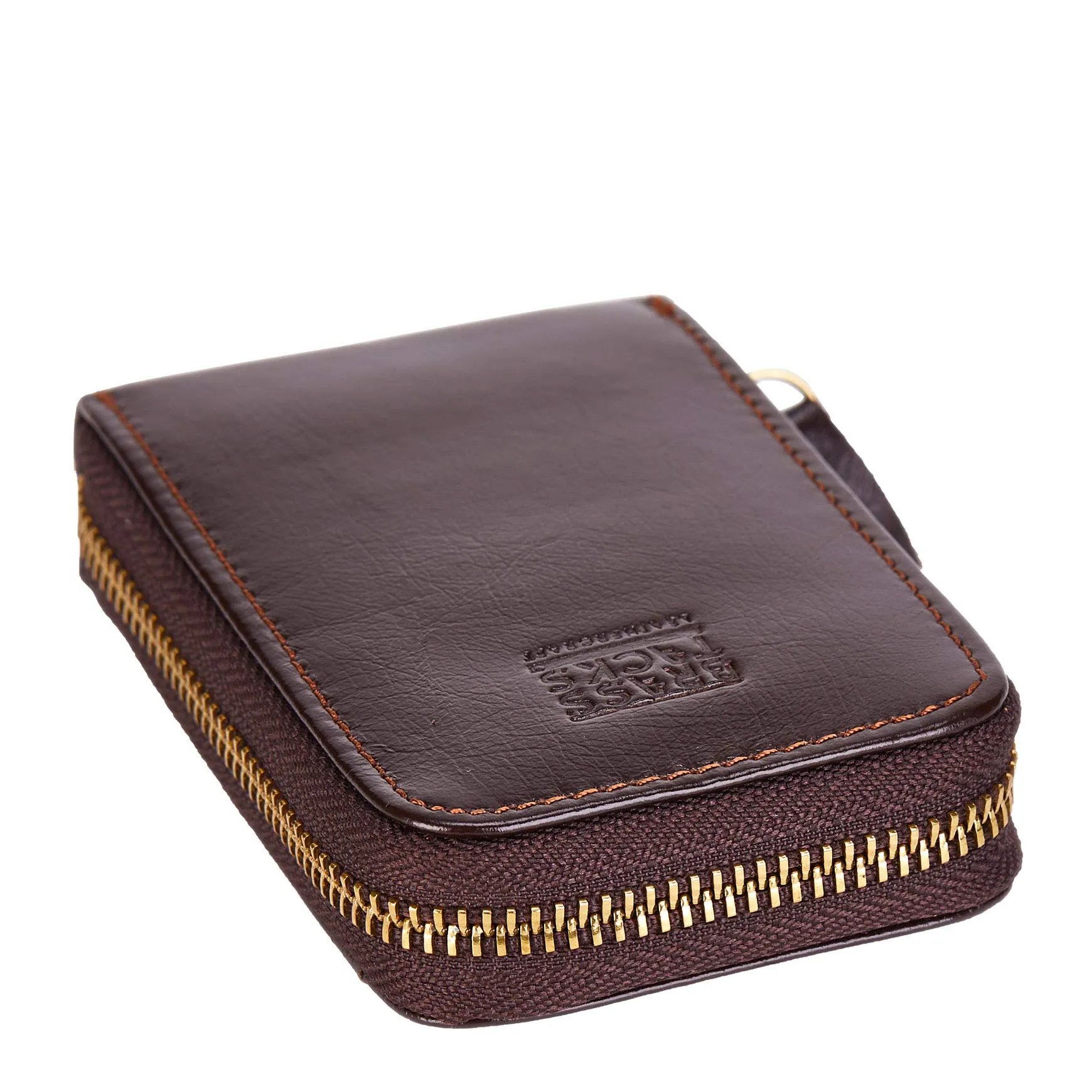BRASS TACKS Leathercraft Portacarte in Vera Pelle con Protezione RFID e Cerniera, 13 Scomparti, BTPS007 - immagine 6