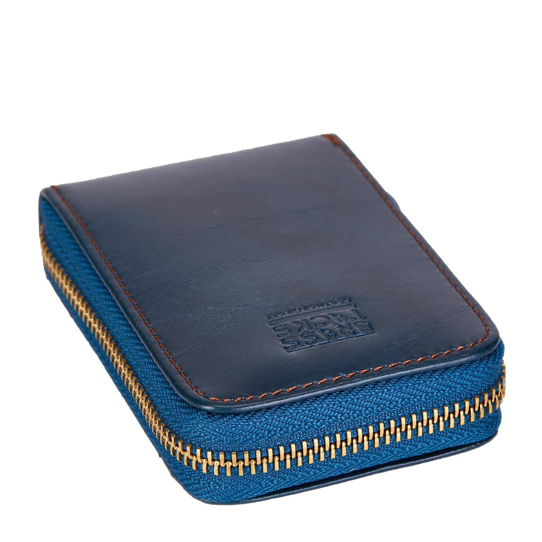 BRASS TACKS Leathercraft Portafoglio Portacarte in Vera Pelle con Protezione RFID, 13 Scomparti e Cerniera, Mini Slim per Donna e Uomo - immagine 6